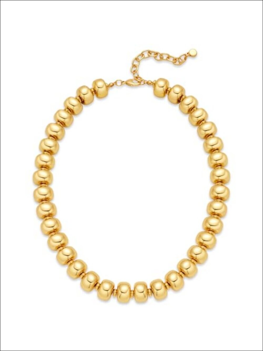 Chunky Beaded Necklace Gold Plated Adjustable Lobster Clasp Statement